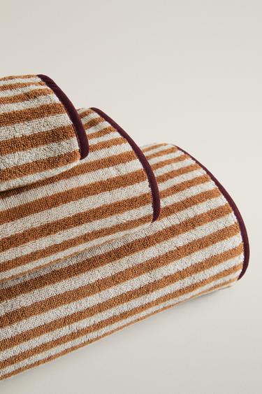 COTTON STRIPED BATH TOWEL — Mustard 2