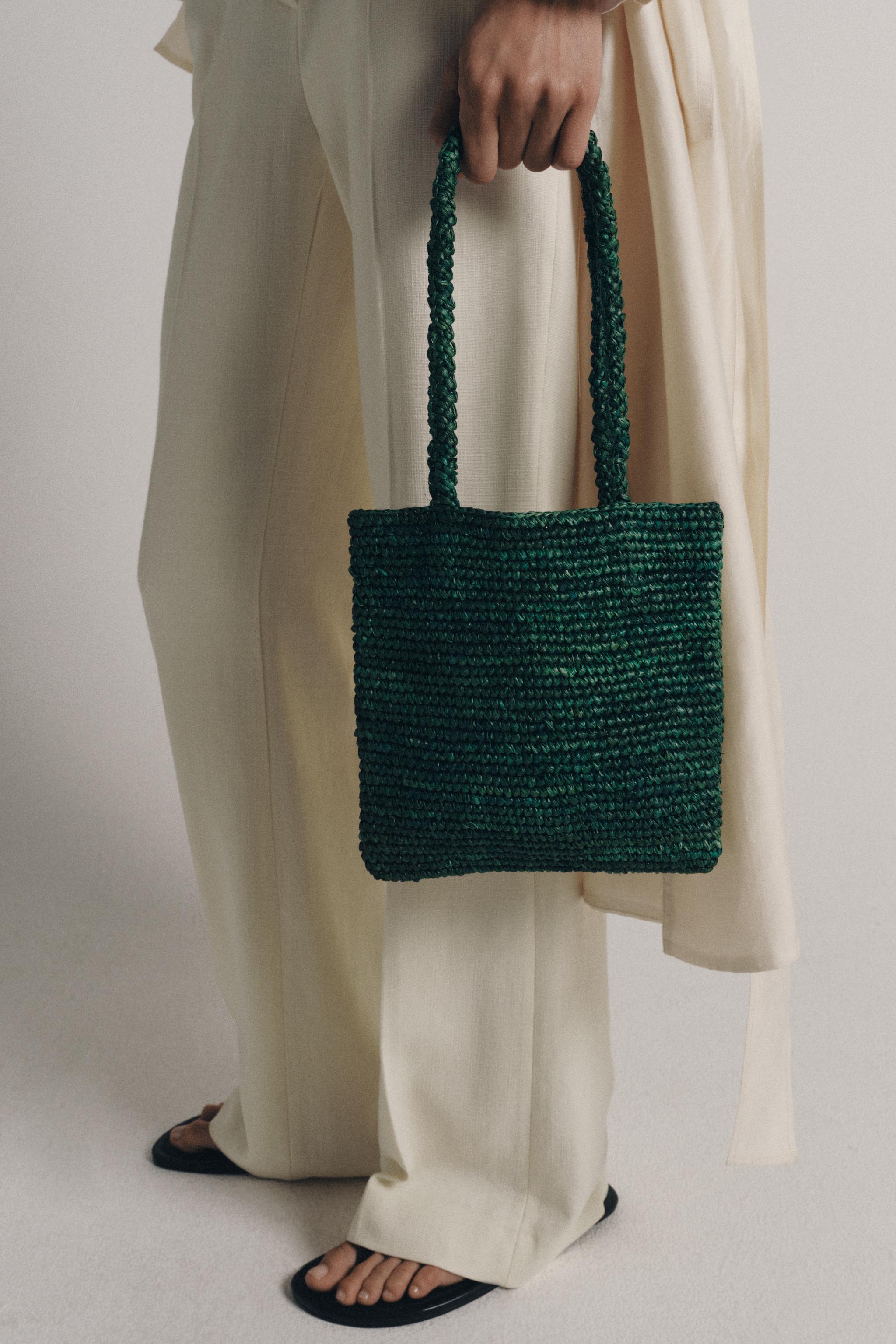 RAFFIA MINI SHOPPER BAG