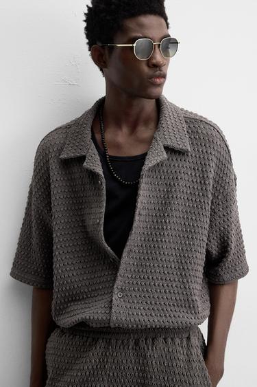IRREGULAR TEXTURED SHIRT - Anthracite Grey by Zara - Image 5