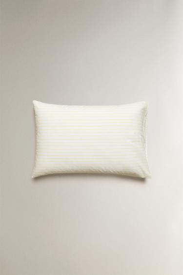 TAIE D’OREILLER COTON DÉLAVÉ RAYURES - Jaune de Zara - Image 2