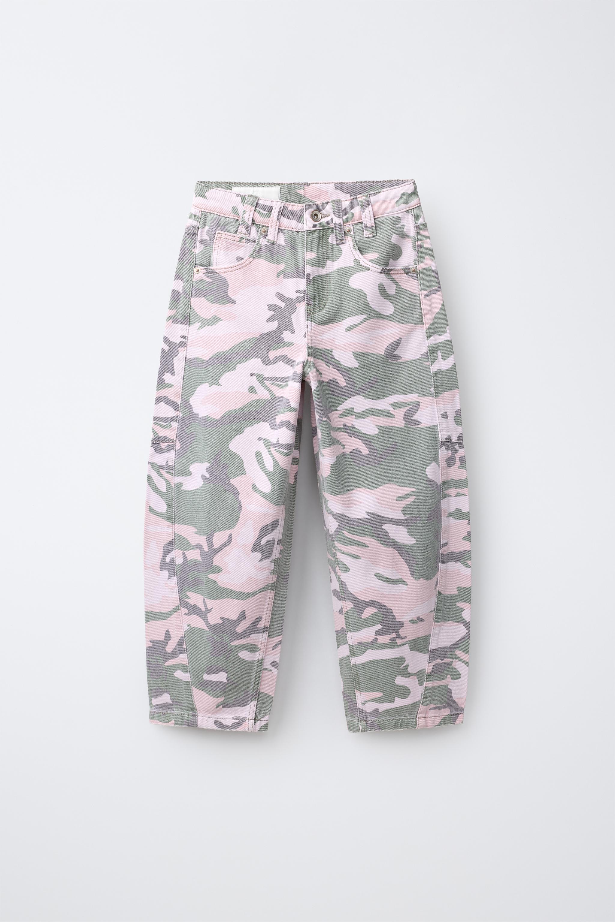 PRINTED BARREL PANTS — Pink