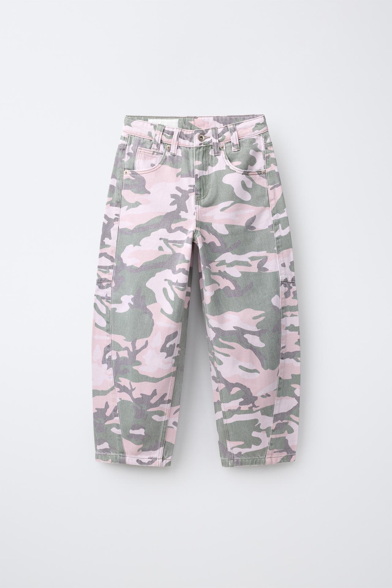 PRINTED BARREL PANTS — Pink
