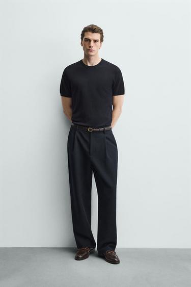 CAMISETA PUNTO MEZCLA VISCOSA - Marino oscuro de Zara