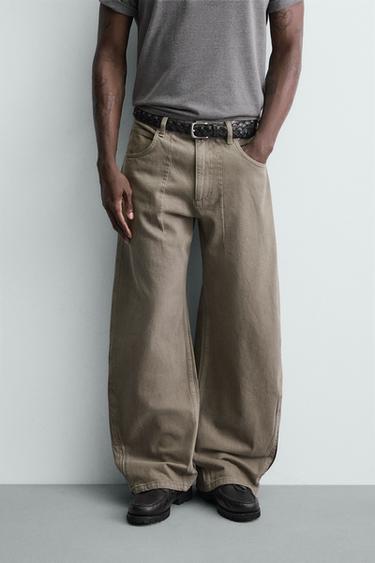 BALLOON FIT JEANS WITH ZIP - camel by Zara