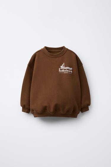 BONILLA A LA VISTA ® X ZARA PRINTED SWEATSHIRT - Chocolate by Zara - Image 0