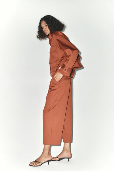 DARTED TROUSERS - Brick by Zara