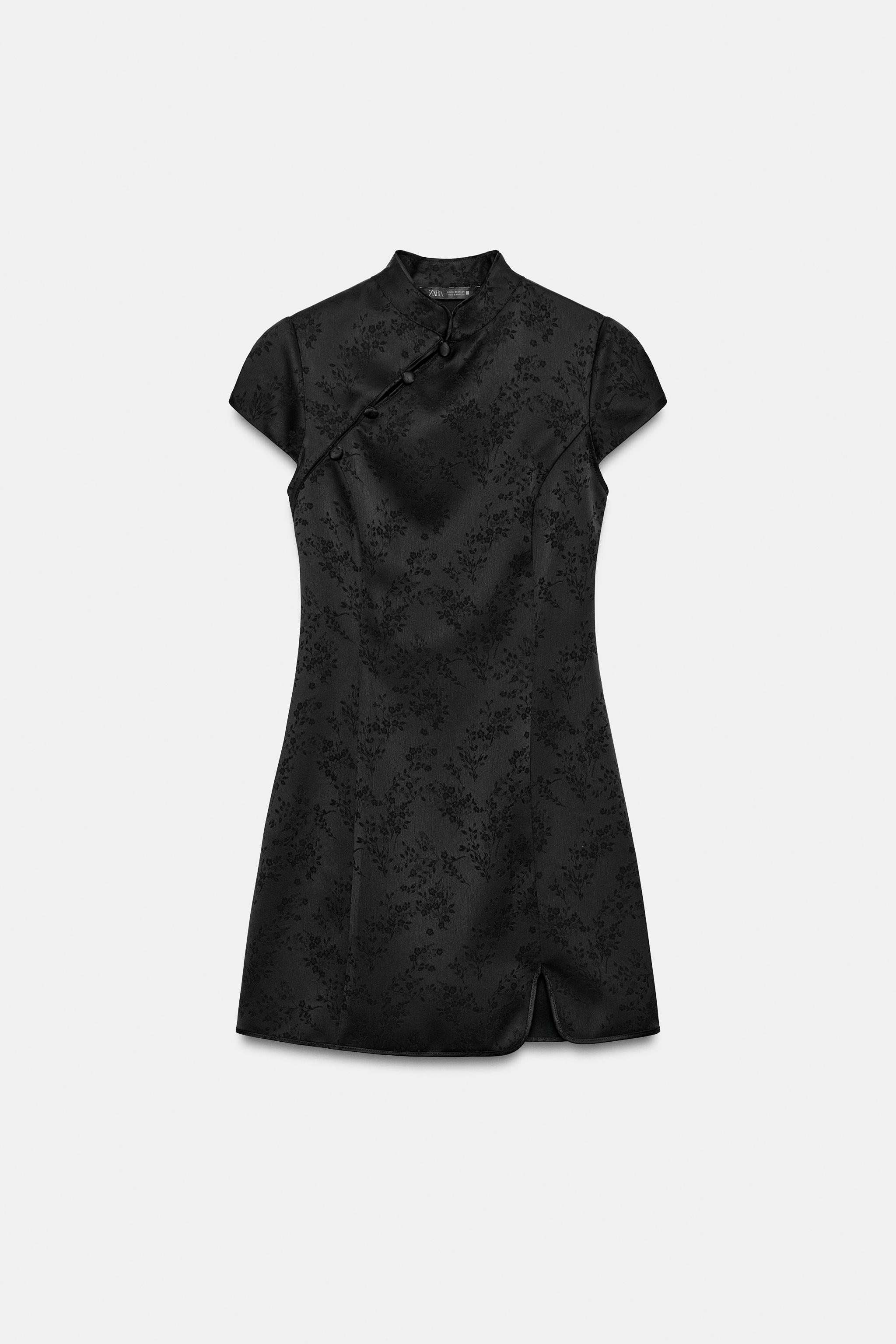short jacquard dress zara ZARA NEW WOMAN ASIAN STYLE FLORAL SHORT JACQUARD DRESS WHITE XS-XL 2630/538/250