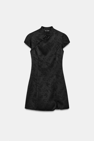 VESTIDO CORTO JACQUARD - Negro de Zara