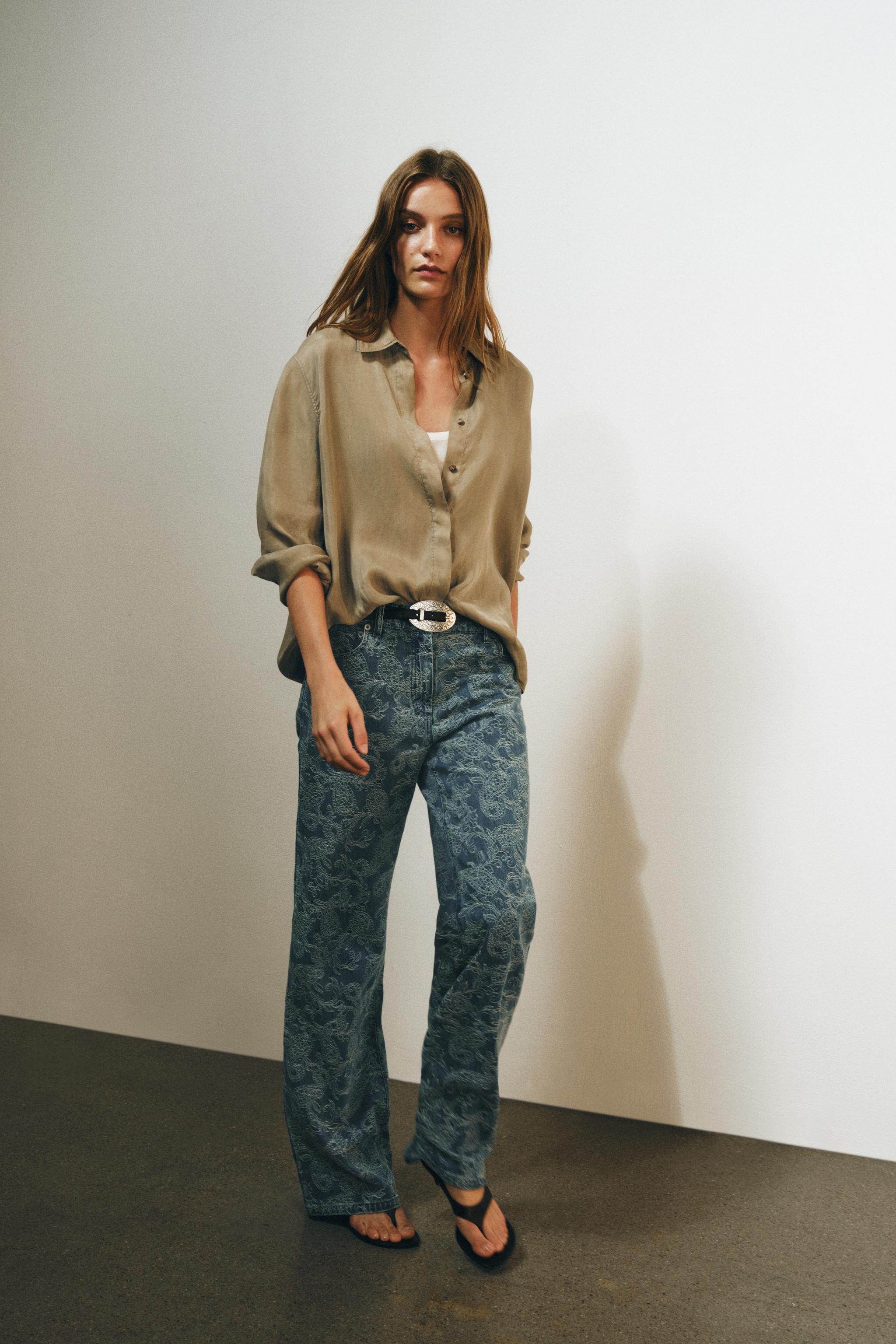 Zara ZW COLLECTION LİYOSEL GÖMLEK görsel 5