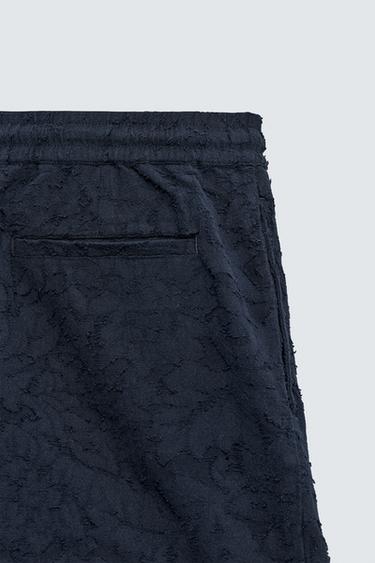SHORT JACQUARD TEXTURÉ - Bleu marine de Zara - Image 9