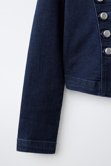 VESTE EN JEAN À BRANDEBOURGS - Bleu de Zara - Image 3