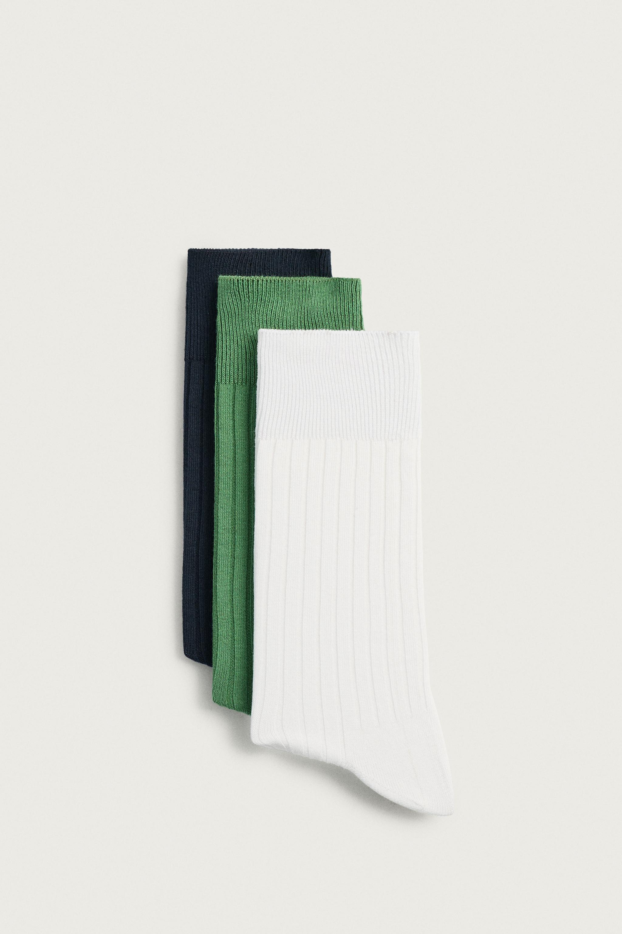 3-PACK RIBBED SOCKS — various