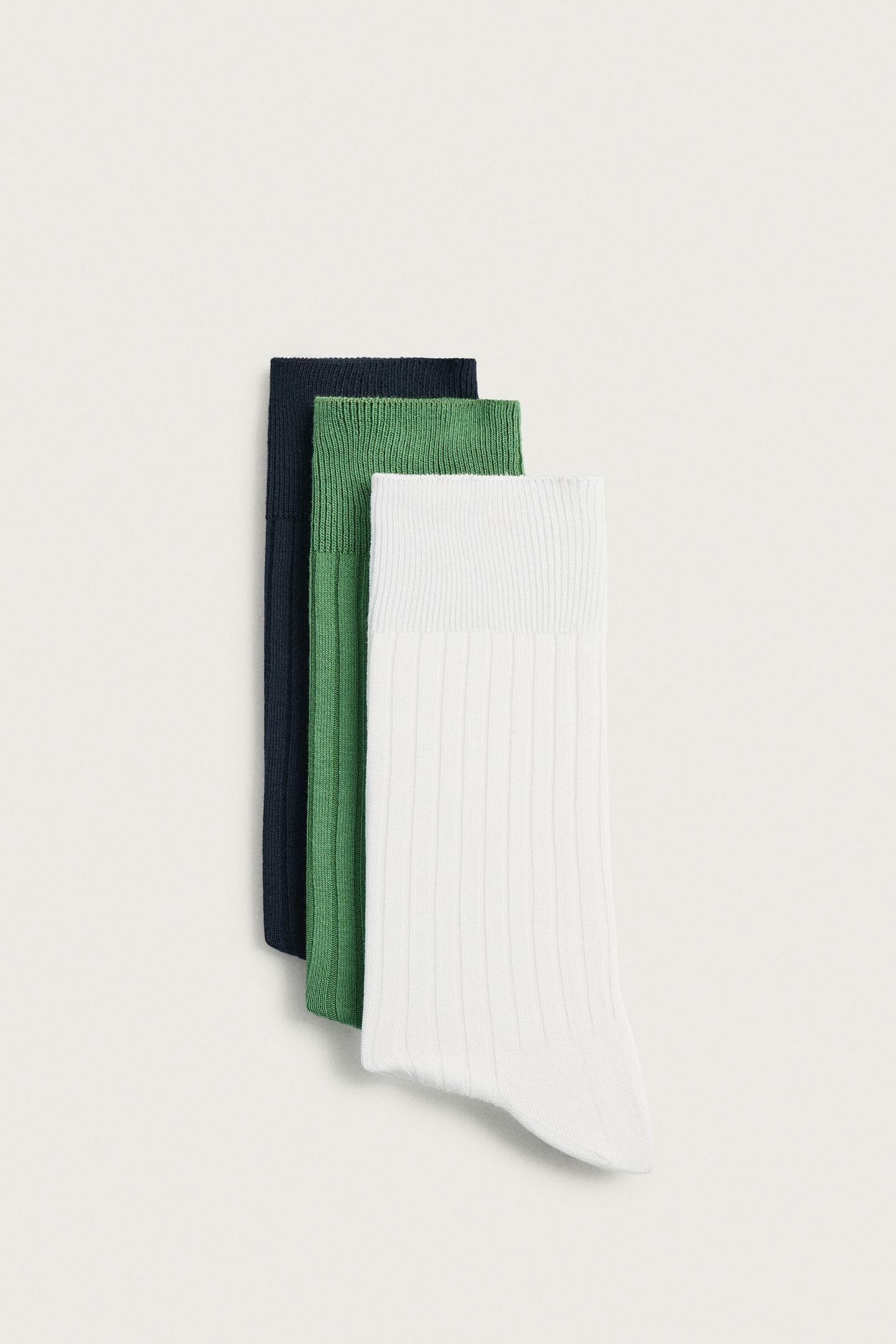 Носки для мужчин, в рубчик, 3 шт. — Zara, цвет: Various — фото 2