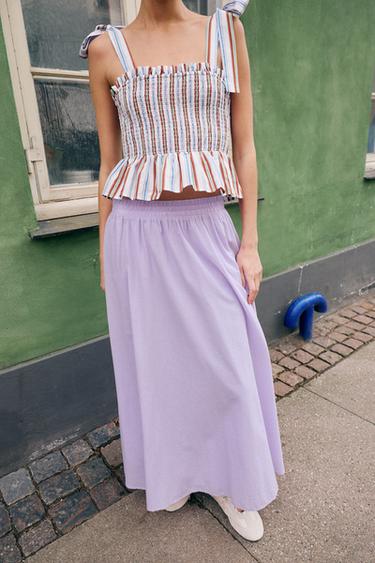 FALDA MIDI CAPA - Malva de Zara