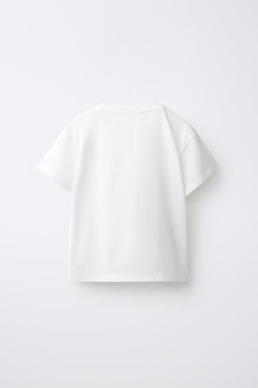 EMBOSSED TERRY FLOWER T-SHIRT — White 2