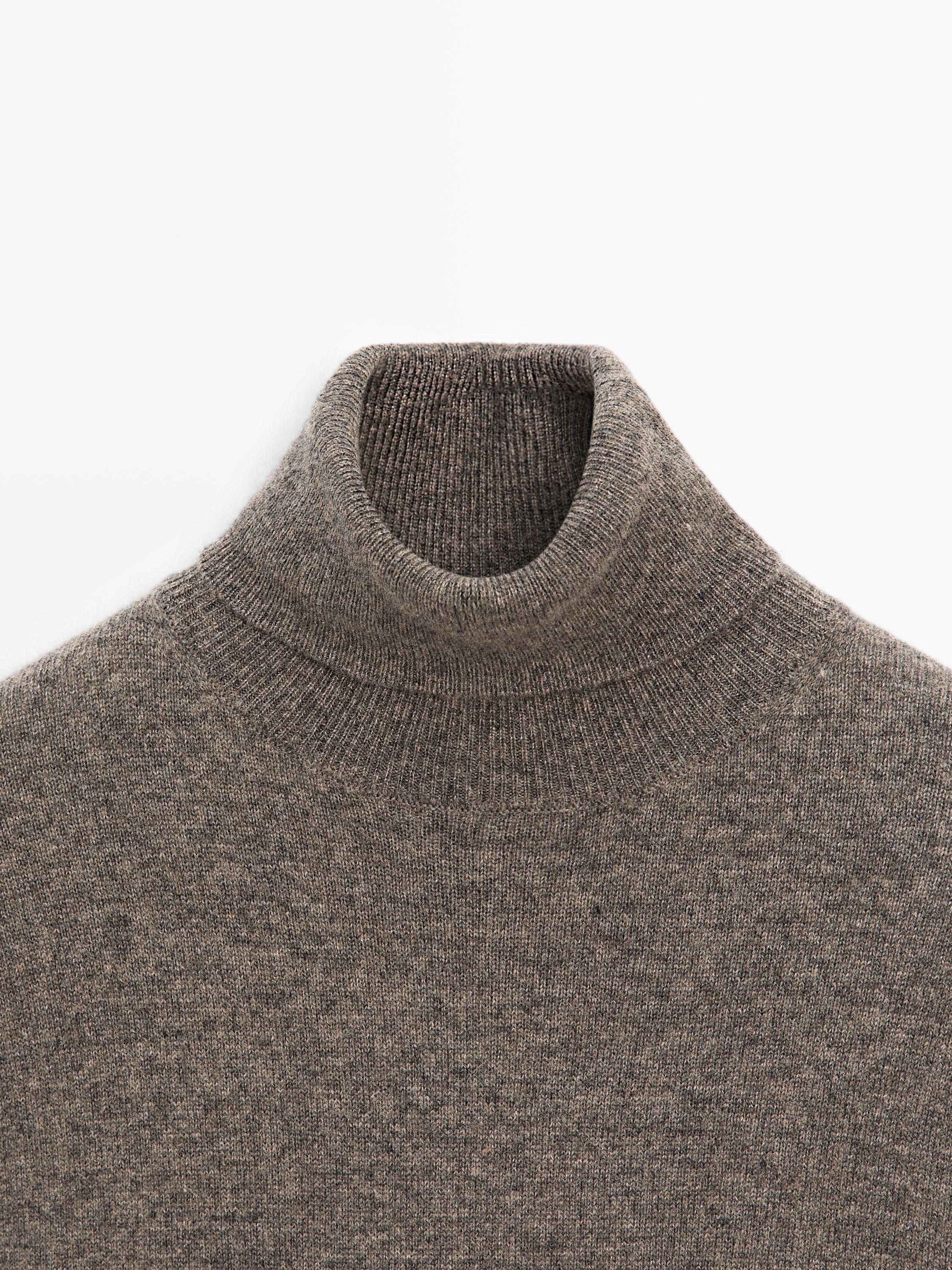 Wool blend high neck sweater