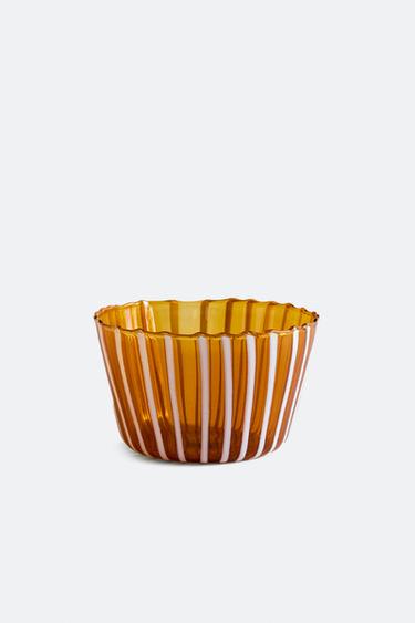 STRIPED BOROSILICATE BOWL - Orange by Zara