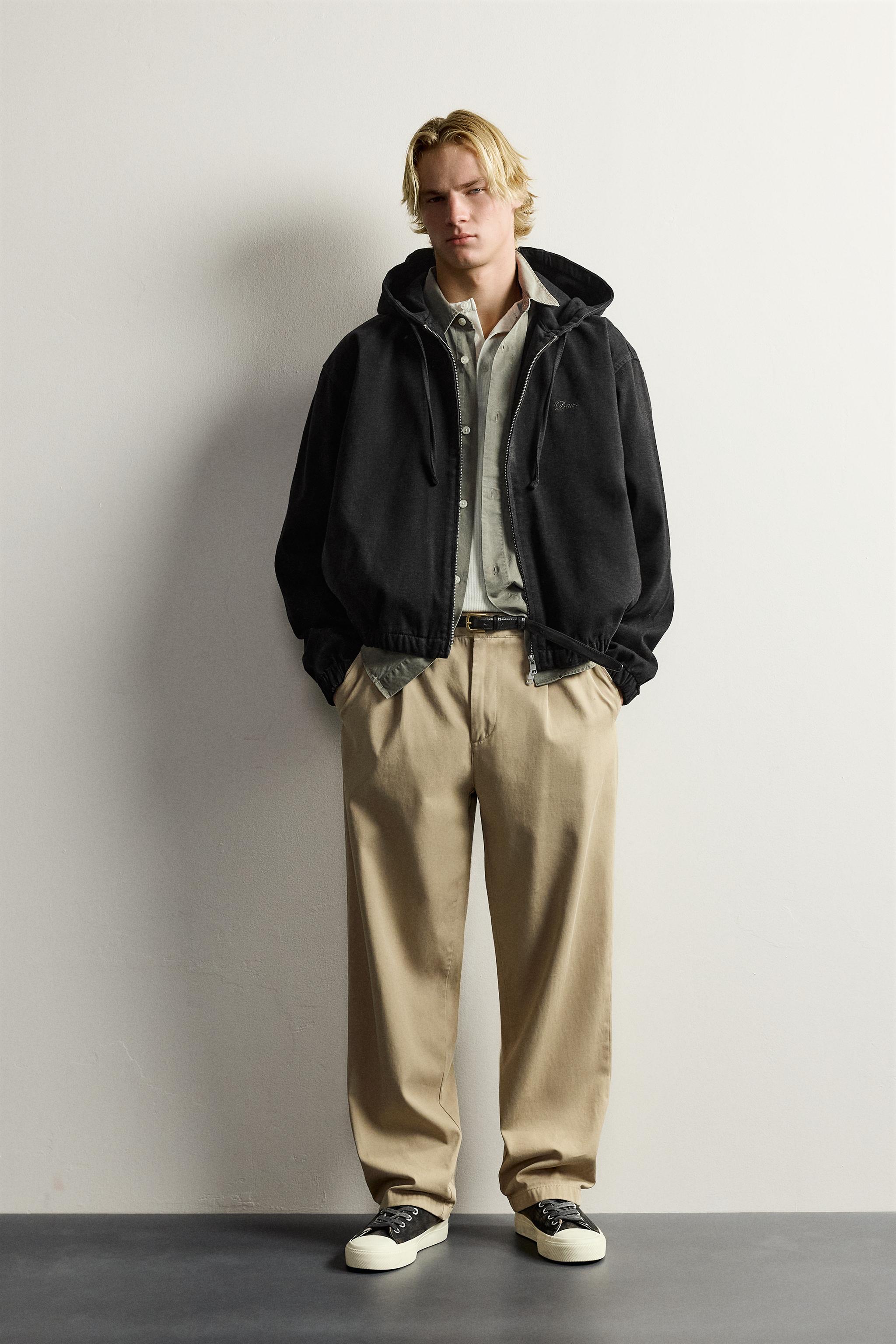 裏起毛デニム フード ジャケット - ライトブルー | ZARA Japan / 日本