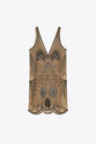 ROBE EN TULLE BRODÉ ZW COLLECTION - Doré de Zara - Image 8