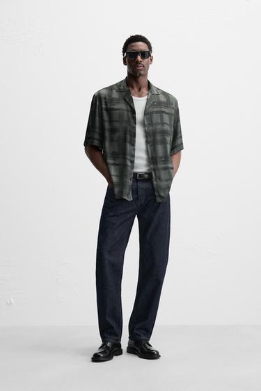 Zara ABSTRACT PRINT SHIRT - Gray - Image 0