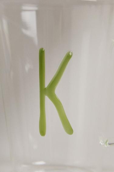 BOROSILICATE MUG WITH INITIAL K - Olive green by Zara - Image 3