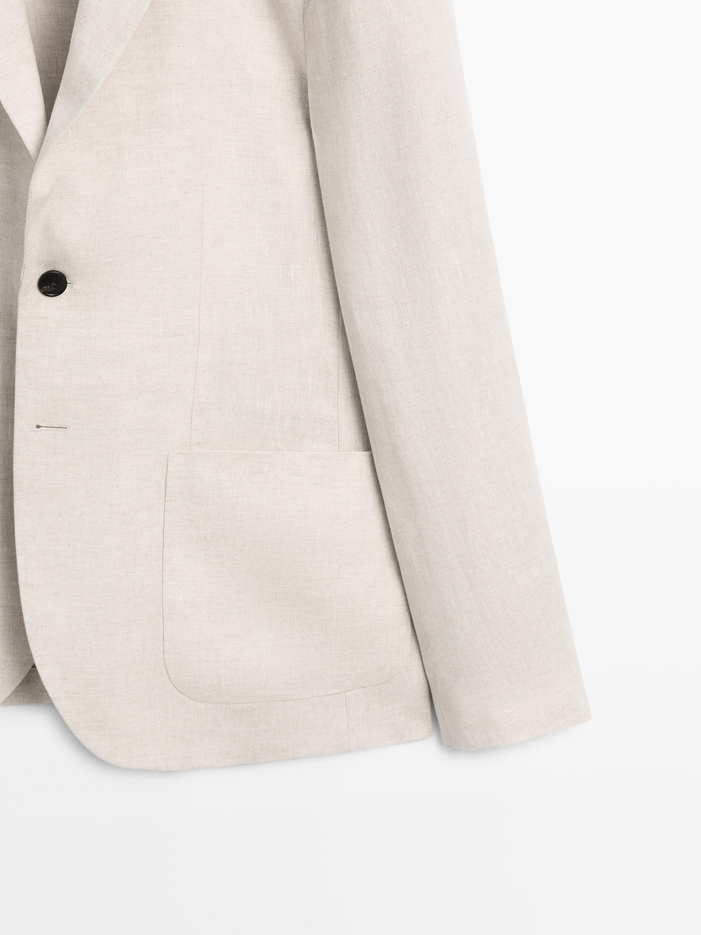 Veste de costume 100 % lin avec poches