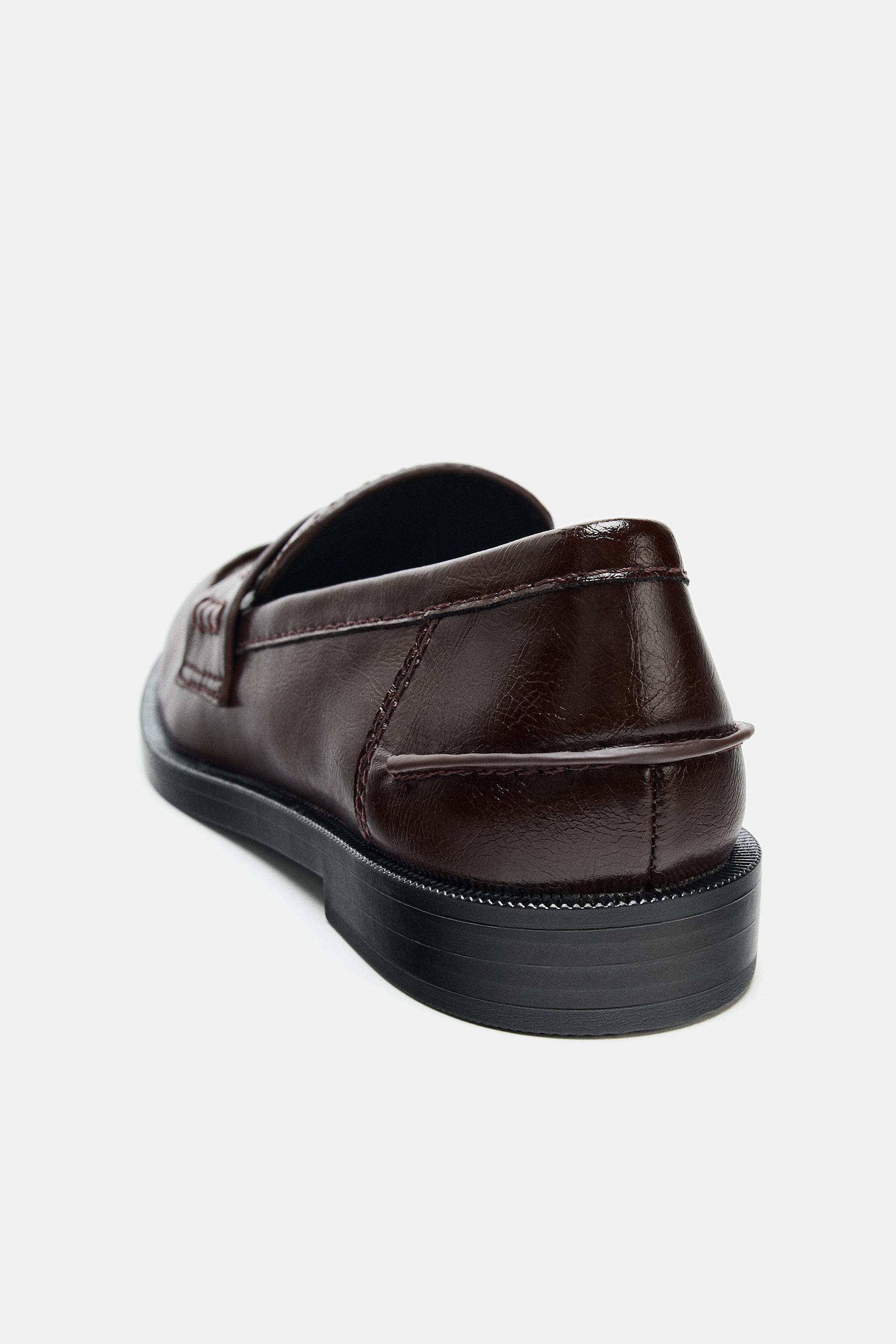 PATENT EFFECT PENNY LOAFERS