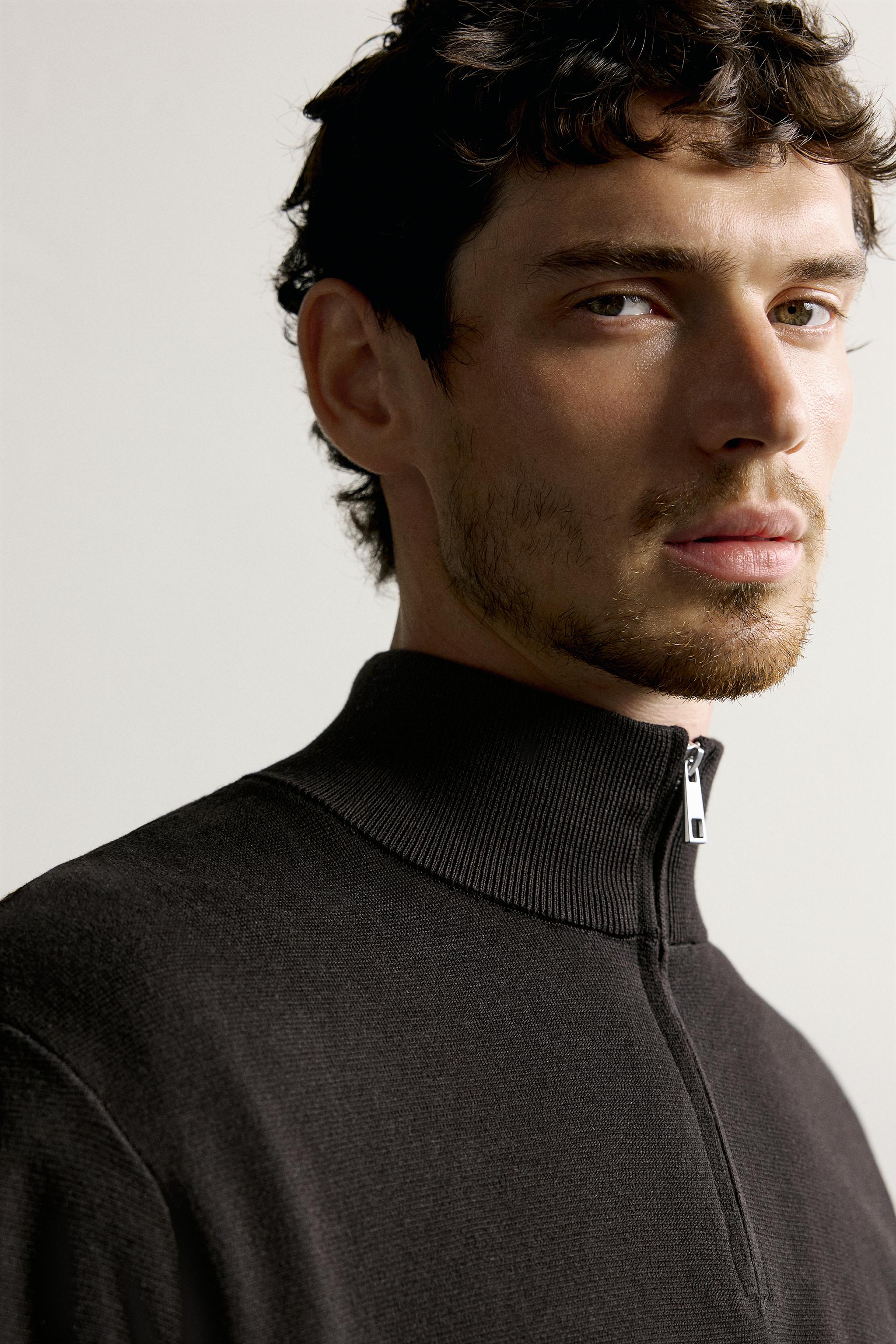 REGULAR FIT QUARTER-ZIP SWEATER