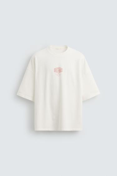 SUDADERA LAVADA ESTAMPADOS - Blanco roto de Zara