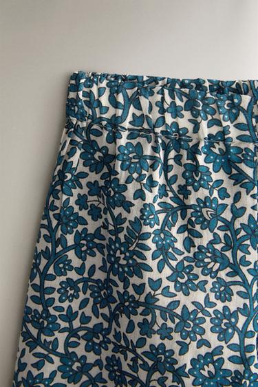 PANTALON BÉBÉ FLEURS - Écru / Bleu de Zara - Image 1
