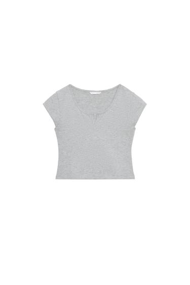 OPENING CROP TOP - Grey marl by Zara