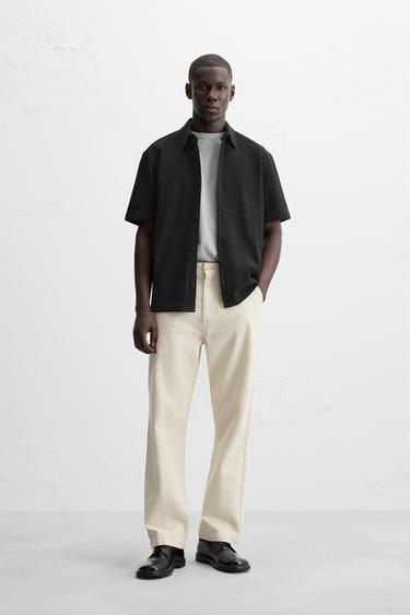 GEOMETRIC JACQUARD SHIRT - Black by Zara