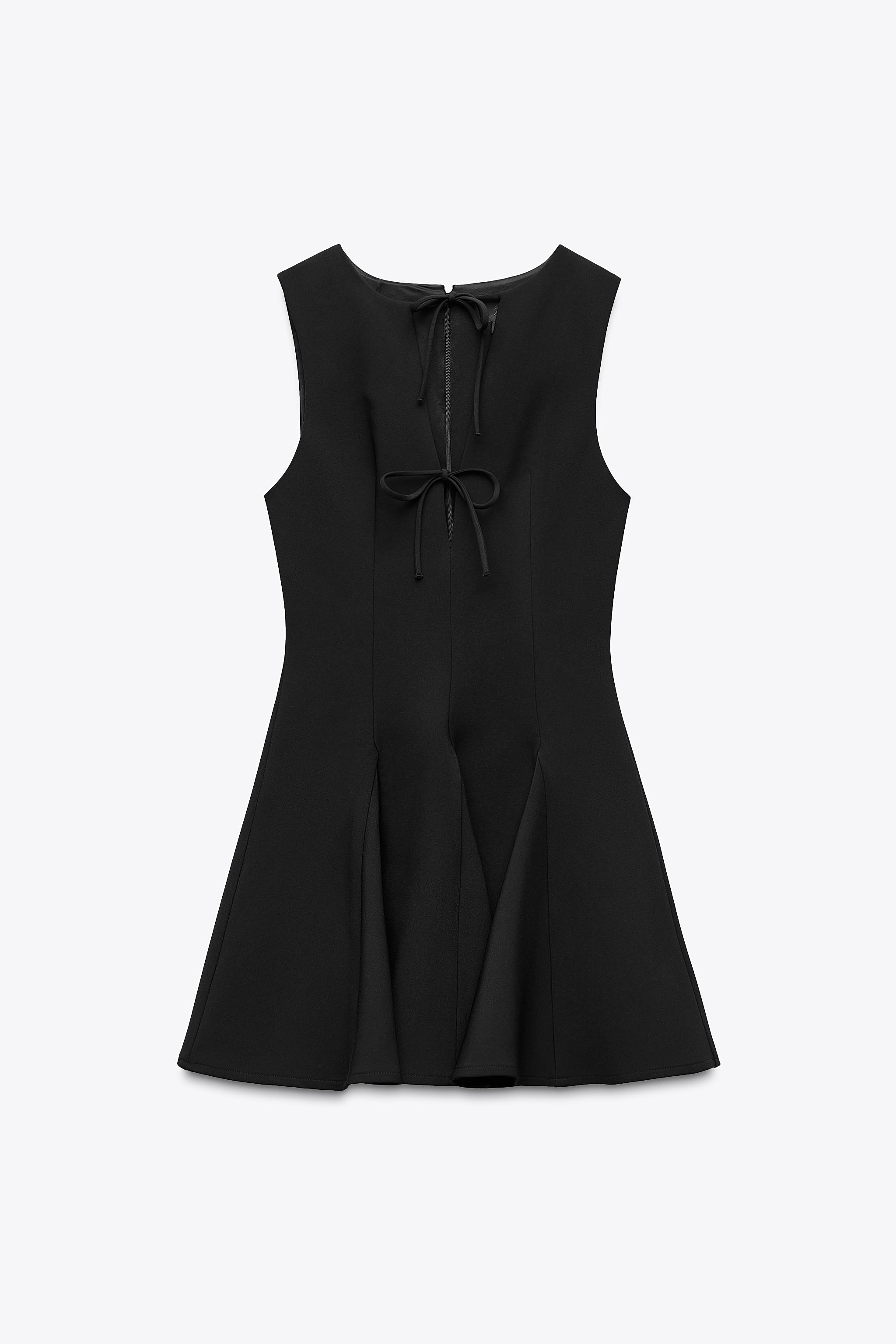 ゴデとリボン付きミニ丈ワンピース - ライトボルドー | ZARA