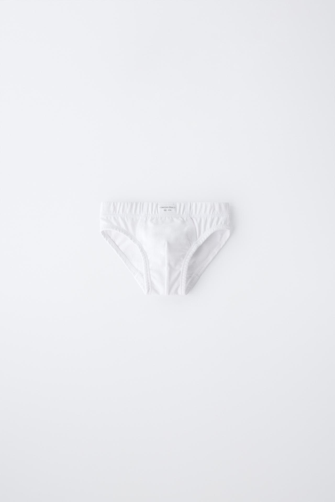 1 1/2-6 YEARS/ THREE-PACK OF PLAIN UNDERWEAR WITH LABEL — White