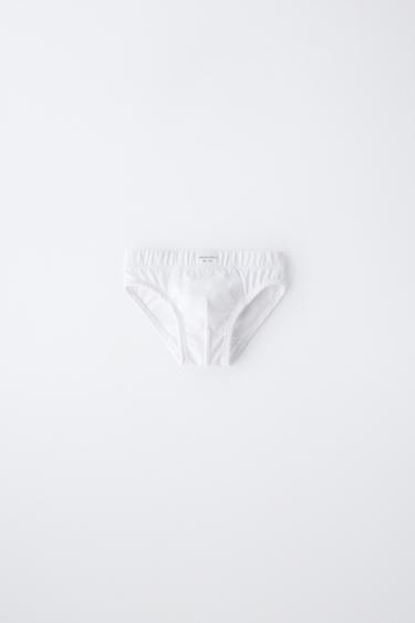 1 1/2-6 YEARS/ PACK OF THREE PLAIN BRIEFS WITH LABEL - White by Zara - Image 1