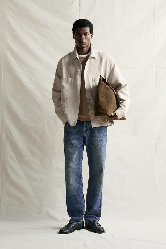 SOBRECAMISA REGULAR FIT - Beige claro de Zara - Imagen 0