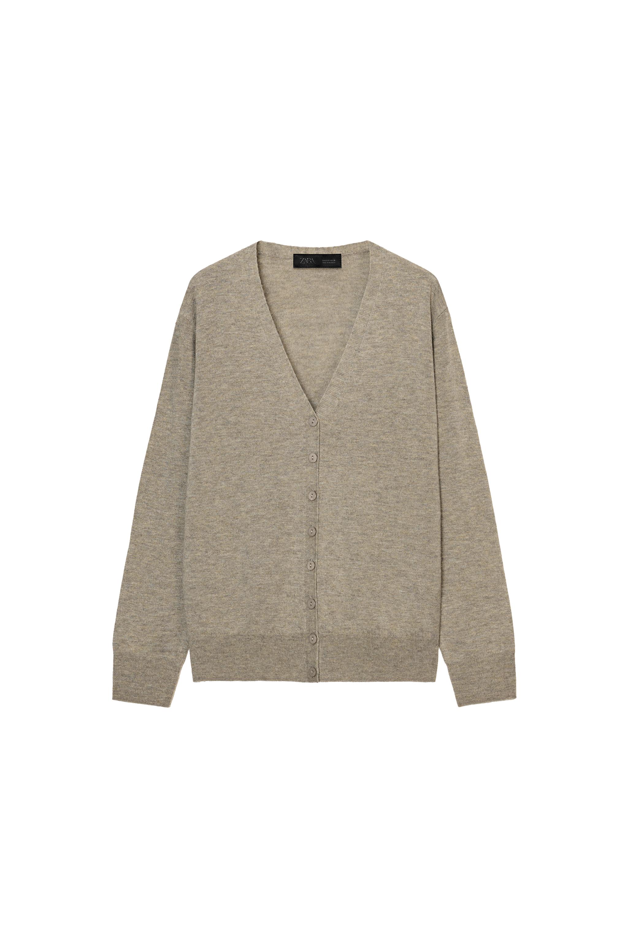 ZARD カーディガン エクストラスーパーソフト100%ウールカーディガン - ブラウン | ZARA