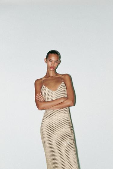ROBE LONGUE STRASS - Doré de Zara - Image 4