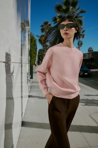 ОДНОТОННЫЙ СВИТЕР — СВЕТЛО-РОЗОВЫЙ от Zara