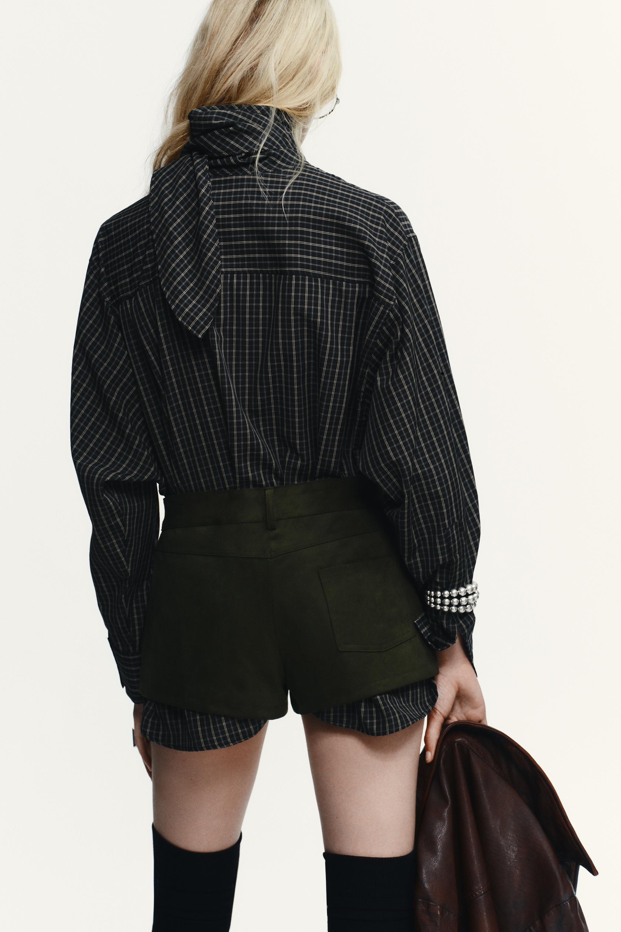 PLAID SHIRT WITH COTTON BANDANA