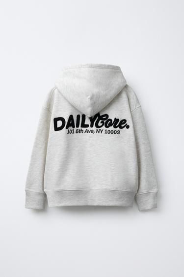 TERRYCLOTH SLOGAN HOODIE - Grey marl by Zara