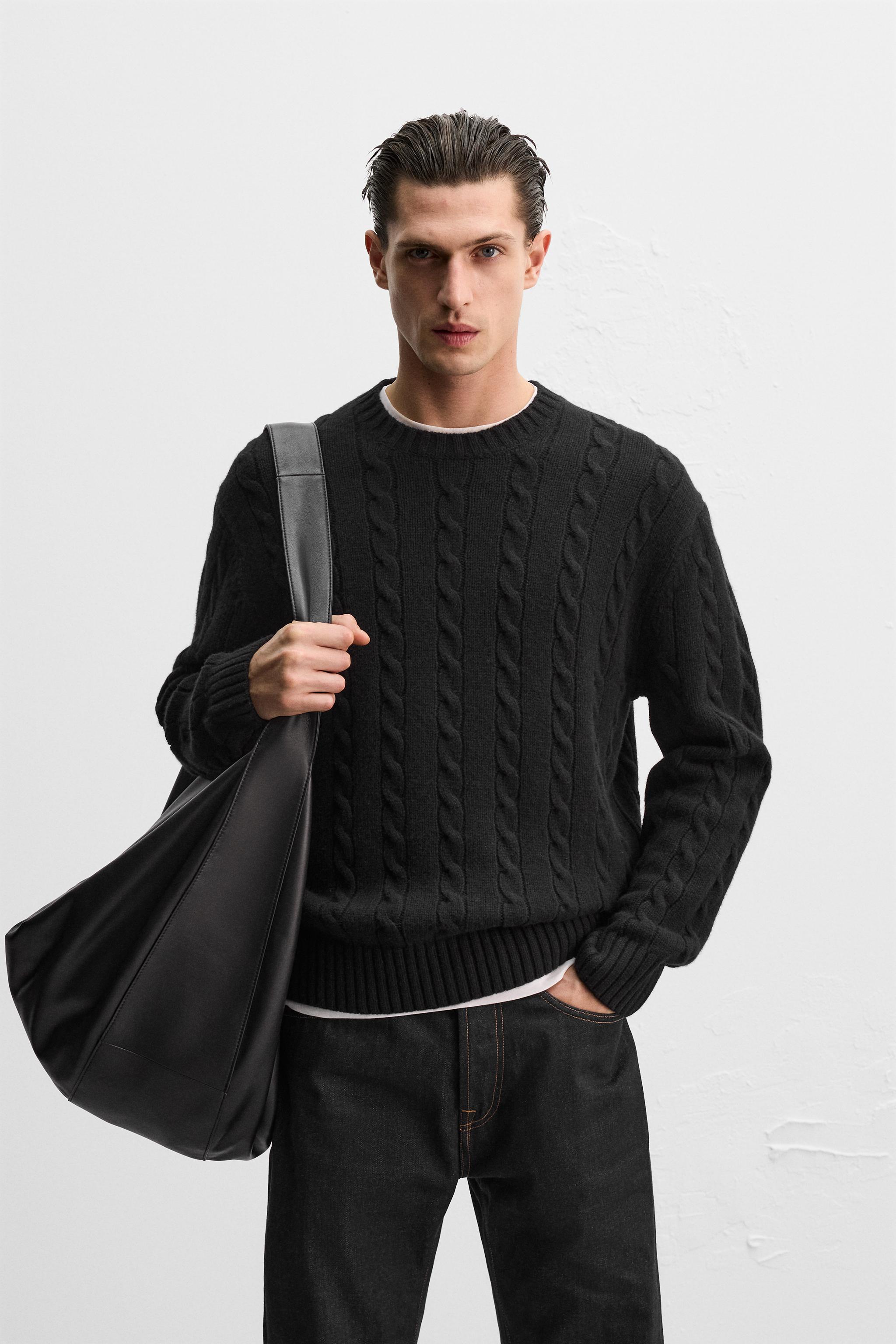 ZARA store CABLE KNIT SWEATER