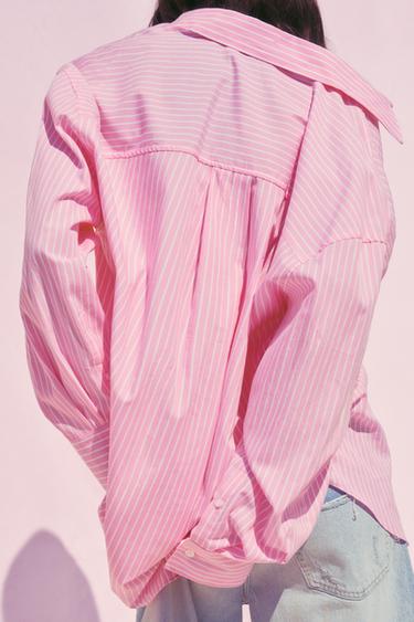 STRIPED OVERSIZE SHIRT - Pink by Zara - Image 5