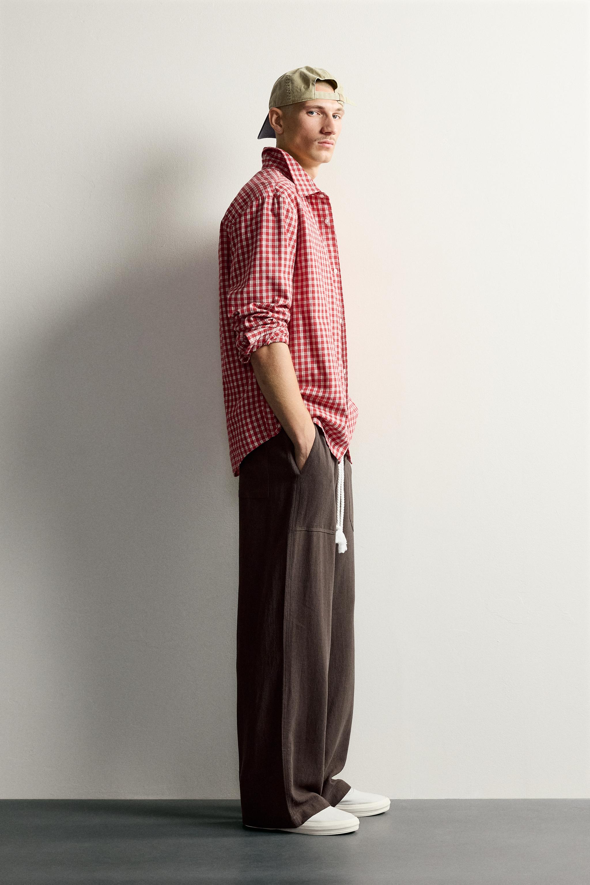 VISCOSE-LINEN RELAXED-FIT PANTS