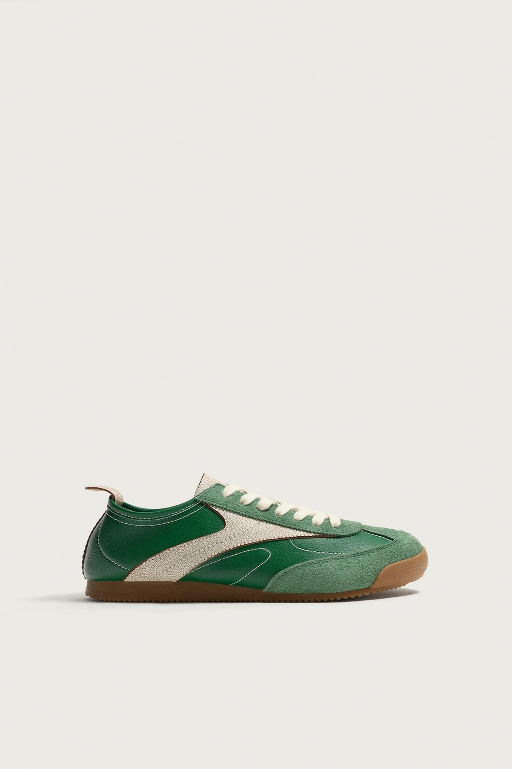 RETRO LEATHER DETAIL TRAINERS