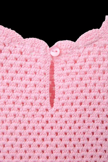 HÄKEL-STRICKKLEID MIT ERDBEEREN - Rosa von Zara