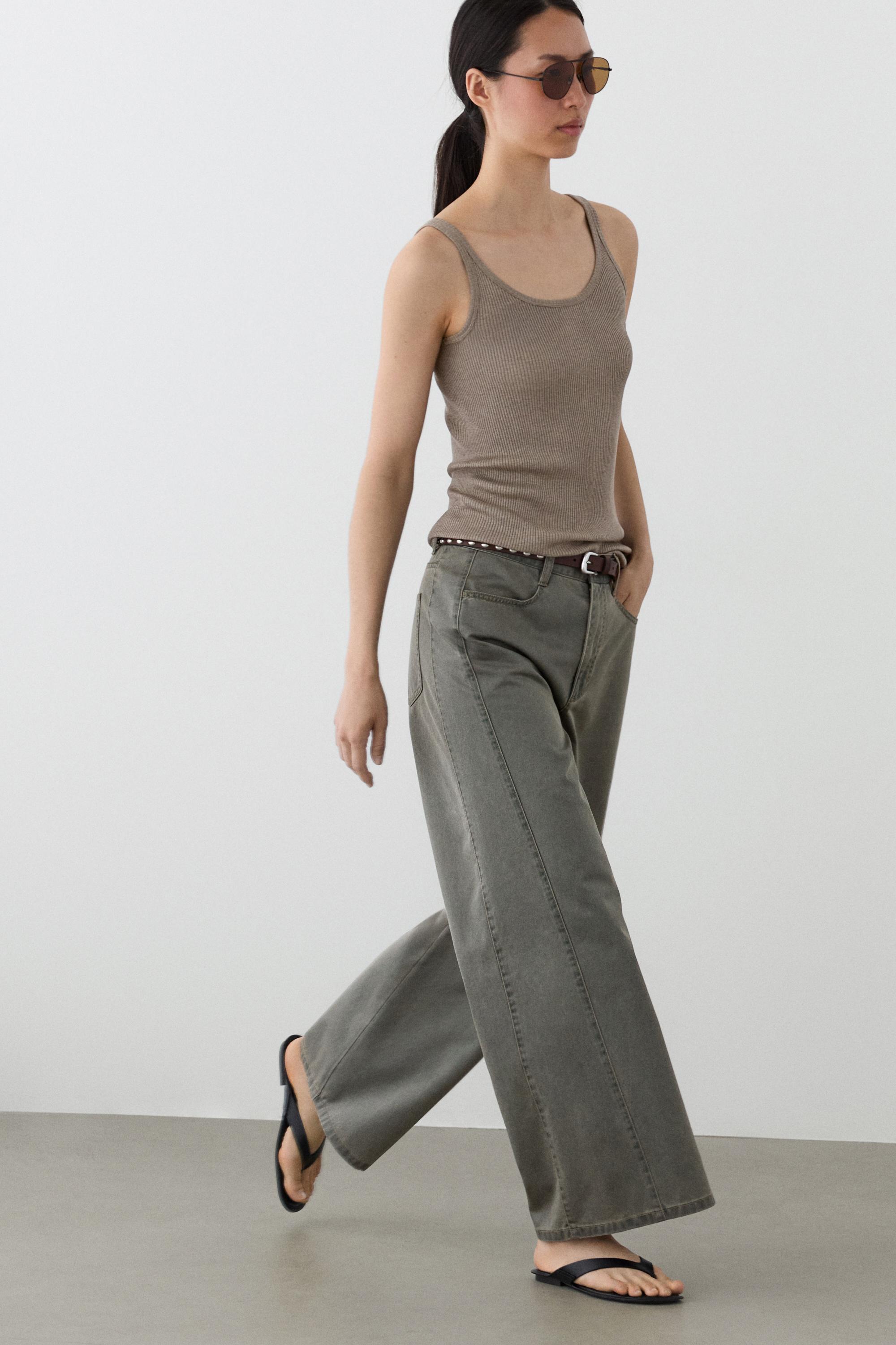 Pantalon large en jean coton