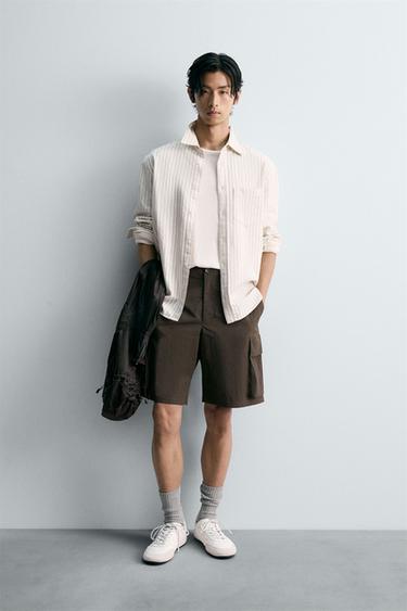 Zara 科技布料工裝短褲 - 限量版 - 深卡其色 - 圖片 0