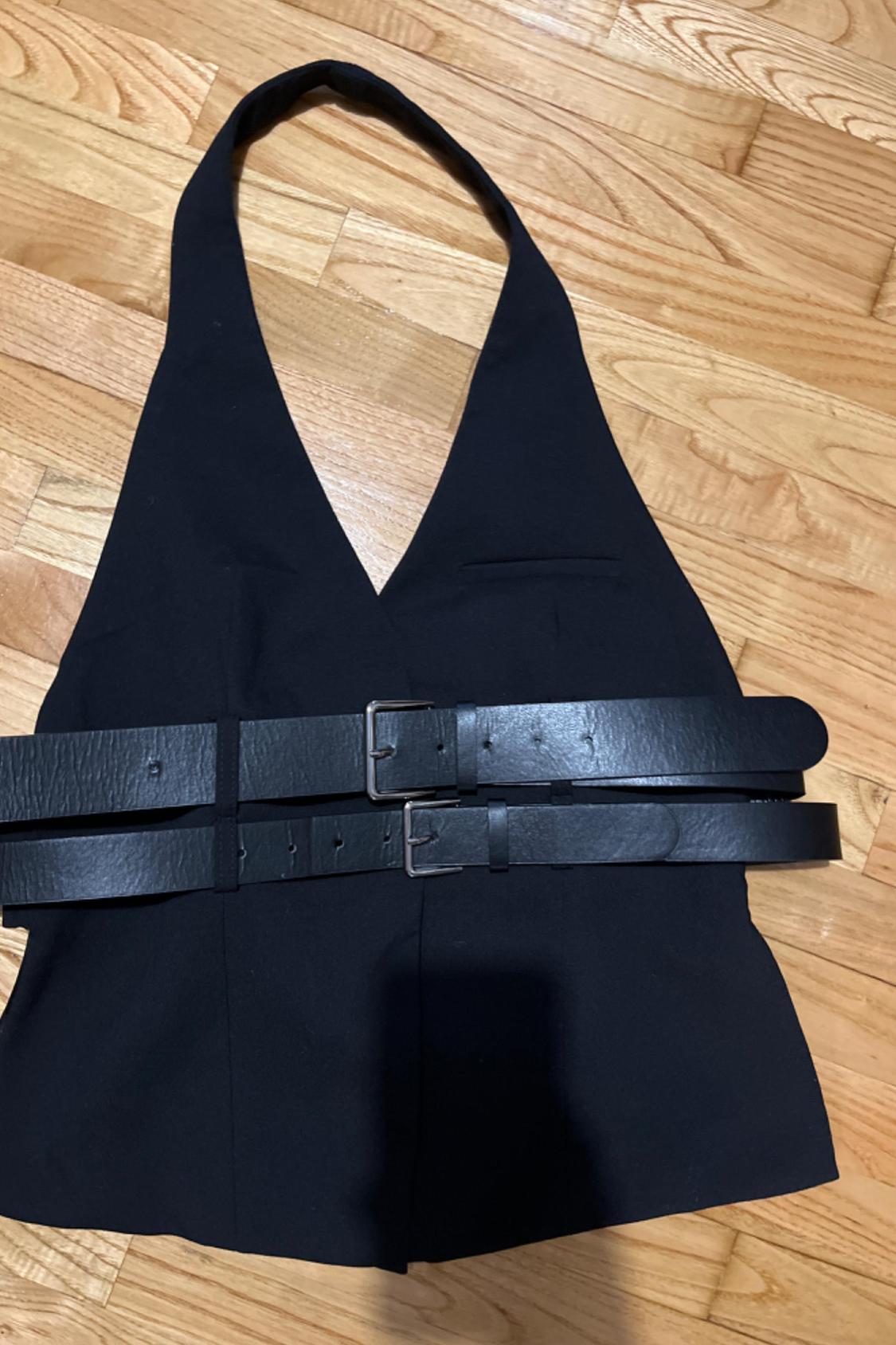 BELTED HALTERNECK WAISTCOAT TOP - Image 3