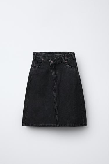 DENIM MIDI SKIRT - Black by Zara - Image 0